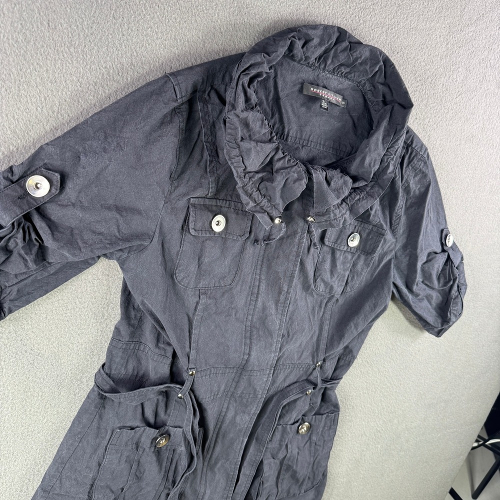 Robert Kitchen Jacket Women XS Belted Military Style‎ Utility Pockets Gothic - Picture 10 of 10